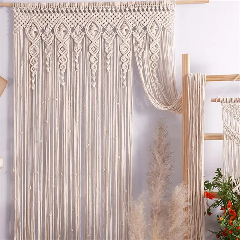 Wedding Backdrop Curtain - Tessuto a mano Macrame appeso a