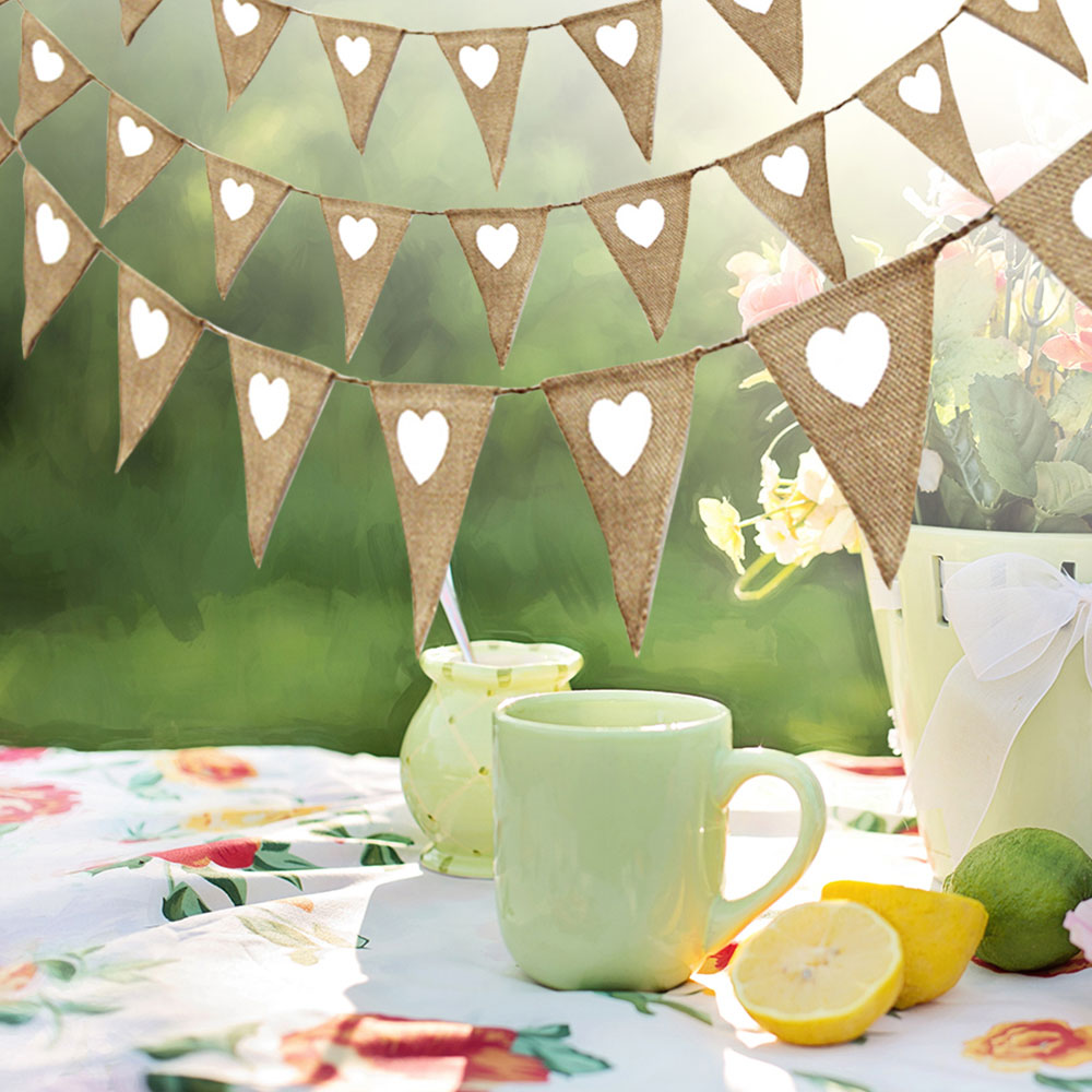 Wedding Ceremony Supply - Banner vintage con cuore d'amore, bandiere