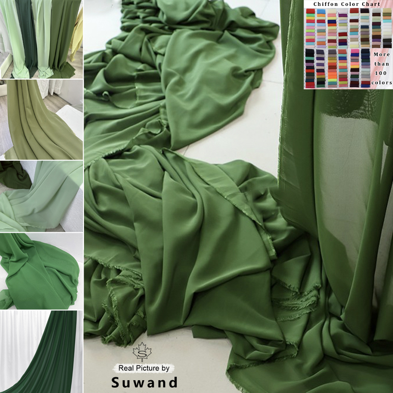 Wedding Backdrop Curtain - Tessuto Chiffon verde oliva decorazione per