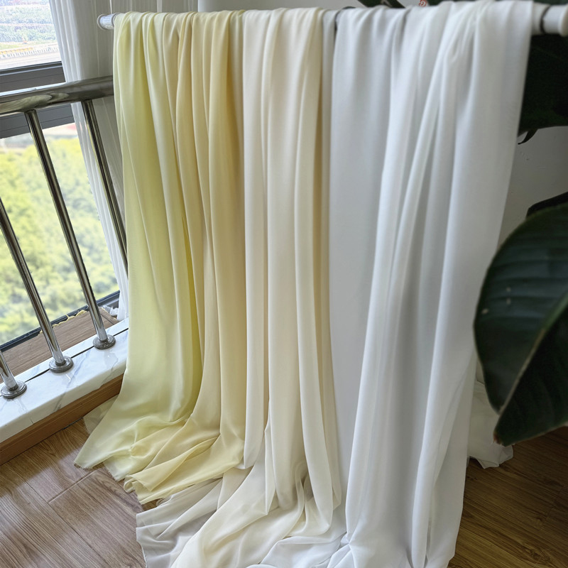 Wedding Backdrop Curtain - Tessuto Chiffon giallo bianco decorazione per