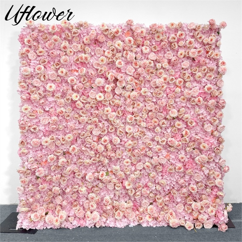 Wedding Backdrop Curtain - Uflower Rosa Rosa Ortensia Panno Fiore