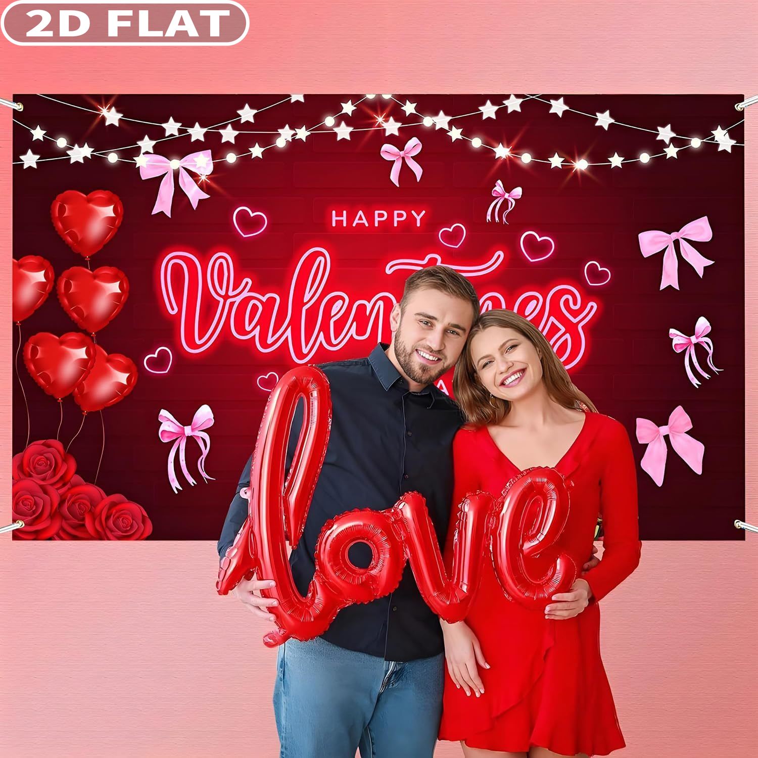 2D FLAT 1pc Happy Valentine's  - Photo Booth Prop recensione e prezzo